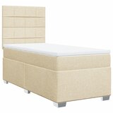  Krevet s oprugama i madracem krem 100 x 200 cm od tkanine | shoptok.hr