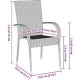 vidaXL Vrtni set za objed 5 pcs Siva Poli ratan | shoptok.hr