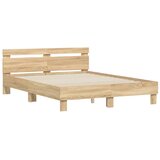  Okvir za krevet s uzglavljem i LED boja hrasta sonome 150x200cm | shoptok.hr