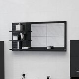 vidaXL kopalniško ogledalo visok sijaj črno 90x10,5x45 cm iverna pl. | Shoptok.si
