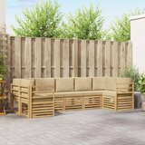  Sekcijska garnitura 7 pcs Bijela i bež 304 x 126,5 x 73 cm | shoptok.hr
