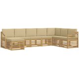  Set vanjskih sofa 8 pcs Bijela i bež 304 x 185,5 x 73 cm | shoptok.hr