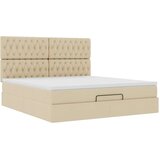 vidaXL otomanski krevet s madracem i led krem 160x200cm tkanine | shoptok.hr
