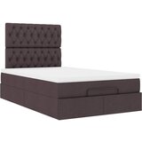 vidaXL Otomanski posteljni okvir z vzmetnico rjav 120x190 cm blago, (21610929) | Shoptok.si