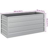  Povišena vrtna gredica 100 x 40 x 45 cm pocinčani čelik srebrna | Eponuda.com