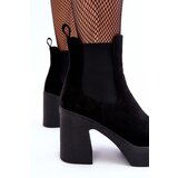 Boto Leather Boots On A Massive Heel Black Sunilda | ePonuda.com