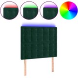  LED uzglavlje tamnozeleno 80x5x118/128 cm baršunasto | shoptok.hr