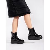 SEASTAR Black patent women's Chelsea boots on a wedge | shoptok.hr