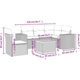  6-dijelni set vrtnih sofa s jastucima crni od poliratana | shoptok.hr
