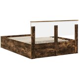  Krevetna konstrukcija s uzglavljem Dimljeni hrast 150 x 200 cm | shoptok.hr