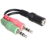 Delock Adapter-AVDIO Jack 3,5Ž 4-pin - 2x3,5M stereo CTIA 65459 | Shoptok.si