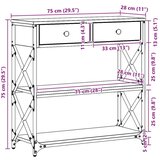  Stol za konzolu Staro drvo 75x28x75 cm Inženjerska drva i čelik | shoptok.hr