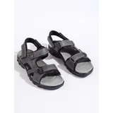 Shelvt Men's gray Velcro sandals