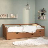 vidaXL Trosjed / dnevni ležaj s ladicama boja meda 90x200 cm borovina | shoptok.hr
