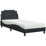  Postelja z vzmetnico črna 90x190 cm umetno usnje | Shoptok.si