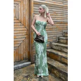 Madmext Green Strappy Front Gathered Dress