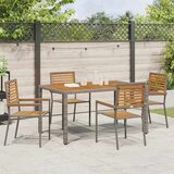  Vanjske Stolice 4 pcs Siva smeđa | shoptok.hr