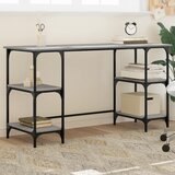 Maison Chic Pisalna miza - pisarniška miza - Računalniška miza siva sonoma 140x50x75 cm kovina in inženirski les, (21785445) | Shoptok.si