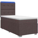  LED okvir za krevet s madracem Tamno smeđa 90 x 200 cm Tkanina | shoptok.hr