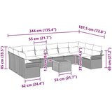  Vrtna sedežna garnitura 11 pcs Siva Poly ratan, (5000063296) | Shoptok.si