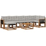 vidaXL Zunanja garnitura za sedenje 8 pcs Naravna in svetlo siva, (5000280477) | Shoptok.si