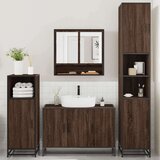  4-dijelni set kupaonskog namještaja boja smeđeg hrasta drveni | shoptok.hr
