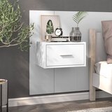 Furnova Stenska nočna omarica visok sijaj bela, (21927720) | Shoptok.si