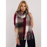 Fashion Hunters Brown and beige long checkered scarf