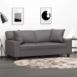  Dvosjed s ukrasnim jastucima sivi 140 cm od umjetne kože | shoptok.hr