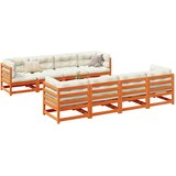  9-dijelni set vrtnih sofa s jastucima voštano smeđi od borovine Smeđa | Shoptok.si