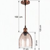 Brilagi LED luster na sajli R GLASS 1xE27/60W/230V Ø 17 cm bakarna/zadimljeno bež | Eponuda.com