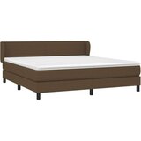  Box spring postelja z vzmetnico temno rjava 180x200 cm blago, (20898350) | Shoptok.si