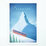 Travelposter Plakat Zermatt, A3