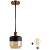  Brilagi-LED Luster na sajli R GLASS 1xE27/60W/230V Ø 14 cm bakar/zadimljeno bež/crna Cene