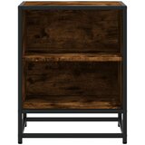 vidaXL Nočna omarica dimljeni hrast 40x31x50 cm inž. les/kovina | Shoptok.si