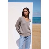 TRENDYOLMILLA ženski duks Twoaw26Kz00108, taupe-bež | Eponuda.com