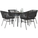 vidaXL 5-dijelni vrtni blagovaonski set s jastucima od crnog | shoptok.hr