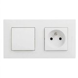 Legrand Kućna utičnica 250V/16A i jednopolni prekidač br. 1 sa ramom NILOE STEP bela Cene