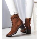 Gemre Brown lace-up ankle boots Sanlow | Shoptok.si