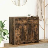  Komoda s ladicama dimljenog hrasta 80x34x76cm konstruirano drvo | shoptok.hr