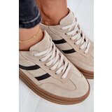 Zazoo Suede platform sneakers beige N1176 | shoptok.hr