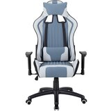 Hom`in GAMING STOL kovina, umetna masa, tekstil črna, svetlo siva, svetlo modra | Shoptok.si