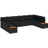  Set vrtnih kauča od 10 dijelova s jastučićima Crni Poli ratan Akacija | shoptok.hr