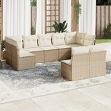 vidaXL 9-dijelni set vrtnih sofa s jastucima bež od poliratana Cijene