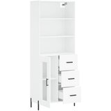  Visoka komoda bijela 69,5x34x180 cm konstruirano drvo Slike