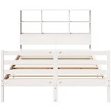 vidaXL Krevet s regalom z knjige bez madraca bijeli 120x190cm borovina | shoptok.hr