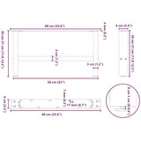  Noge za klubsko mizico bele barve 2 kosa 60 x (30-31) cm jeklo | Shoptok.si