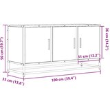 TV ormarić dimljeni hrast 100x35x50cm konstruirano drvo i metal | shoptok.hr