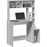 vidaXL Pisalna miza s policami siva sonoma 100x45x140 cm inž. les | Shoptok.si
