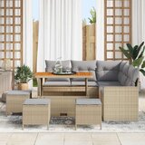  Sjedeća garnitura za vrt 9 kom. Bež poliratan 110 x 55 x 71 cm | shoptok.hr